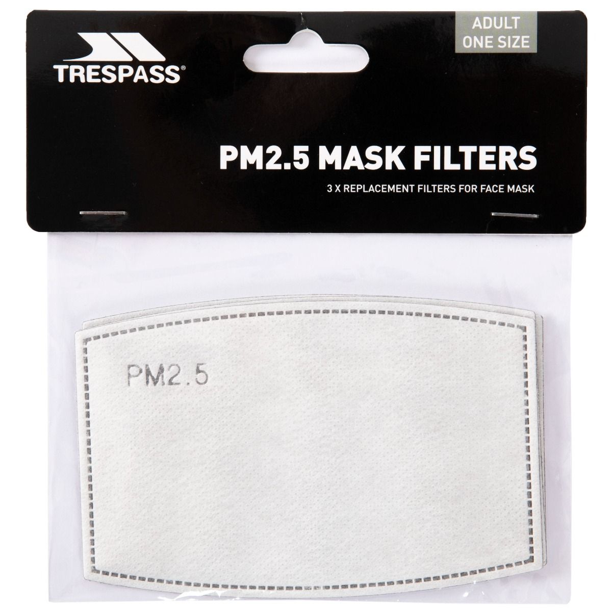 White - Lifestyle - Trespass PM2.5 Face Mask Filters (Pack of 3)