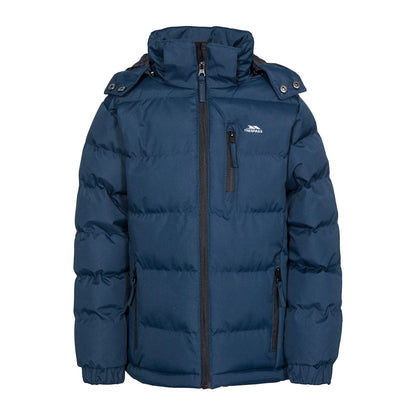 Navy - Front - Trespass Boys Figo Puffer Jacket