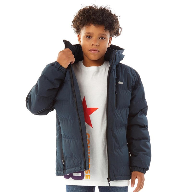 Navy - Back - Trespass Boys Figo Puffer Jacket
