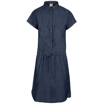Navy-Chambray - Front - Trespass Womens-Ladies Talula Dress