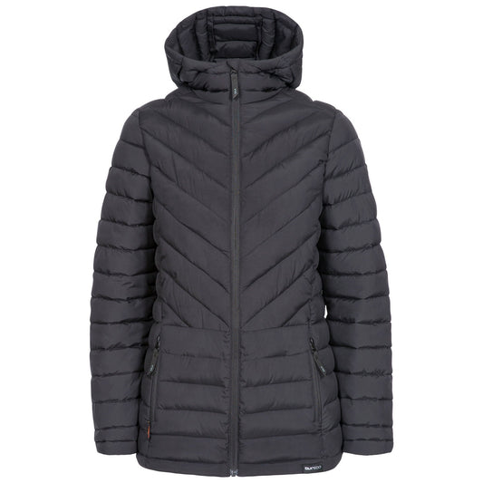 Black - Front - Trespass Womens-Ladies DLX Padded Jacket