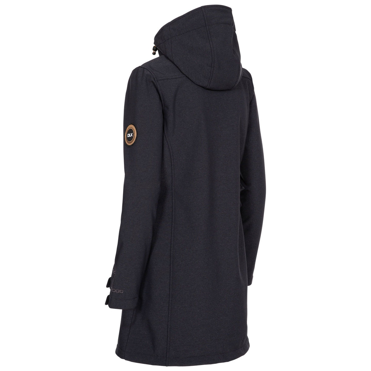Black Marl - Back - Trespass Womens-Ladies Maria DLX Long Length Soft Shell Jacket