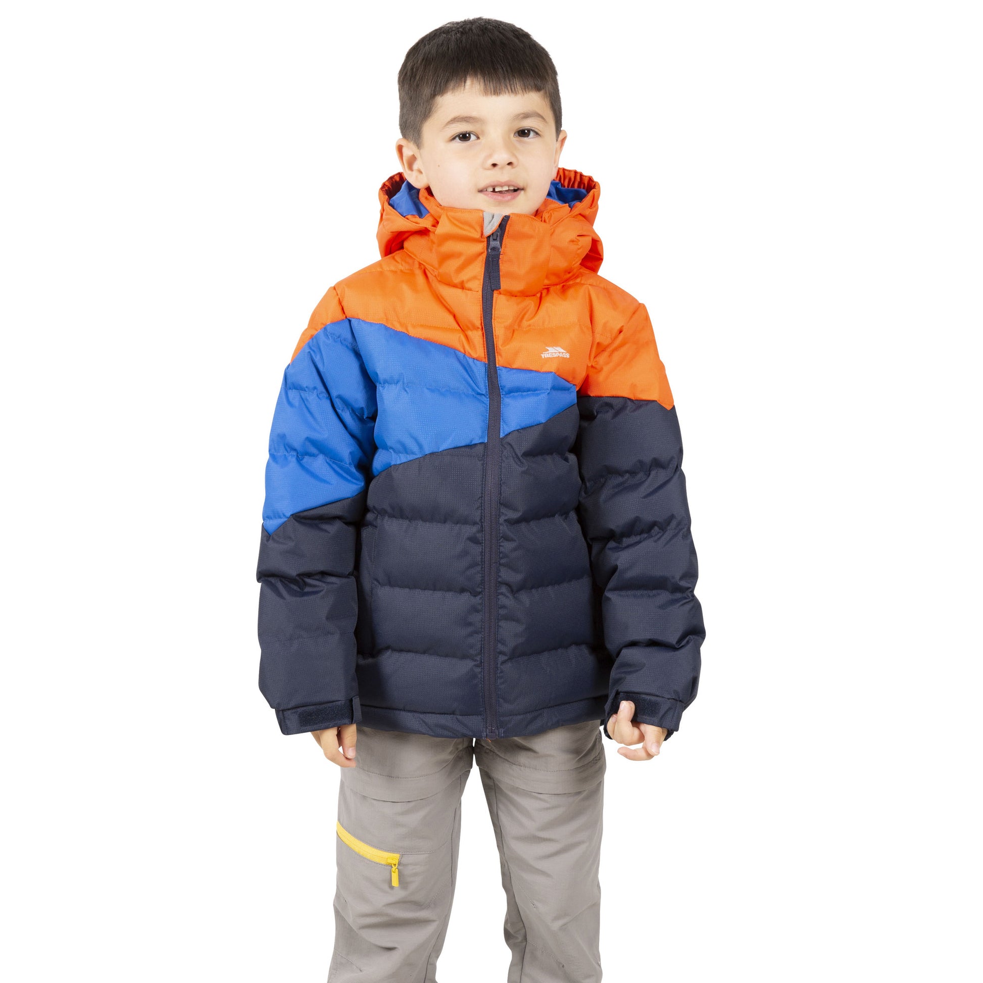 Navy - Side - Trespass Childrens-Kids Layout Padded Jacket