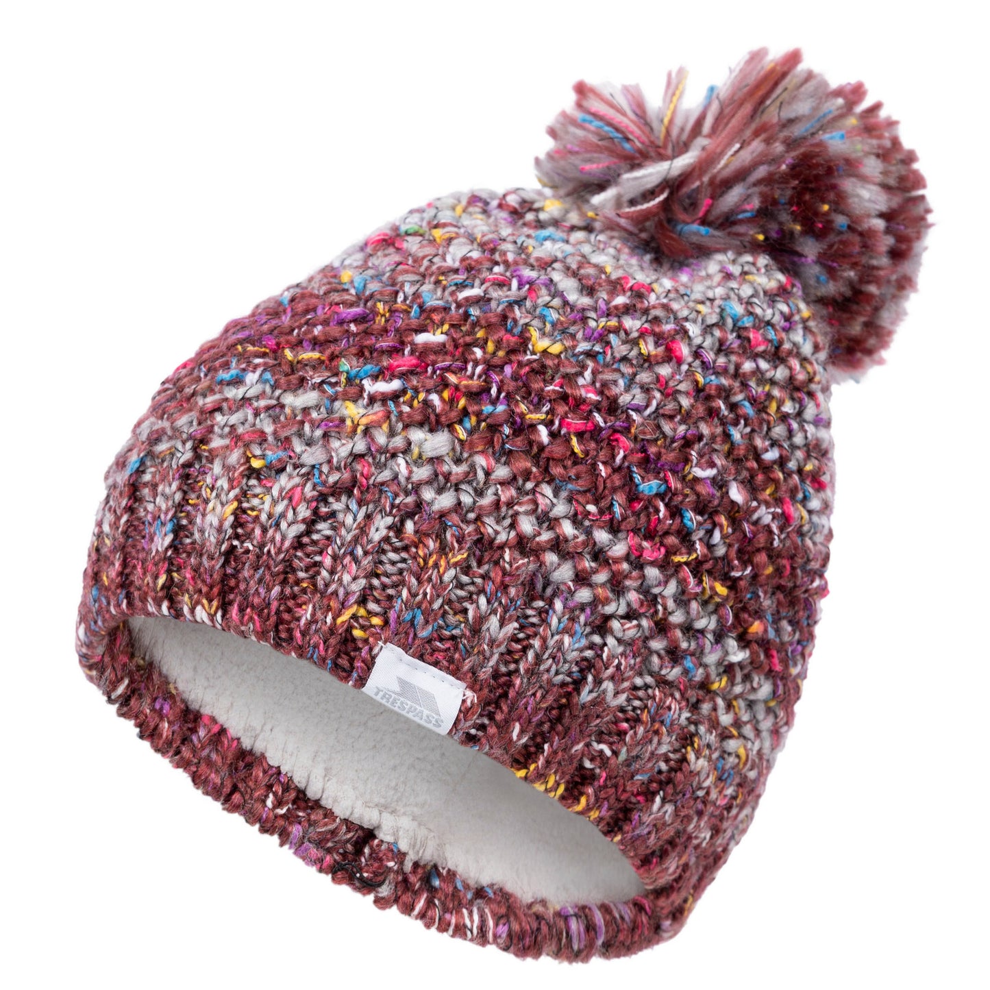 Dark Cherry - Side - Trespass Womens-Ladies Zabella Knitted Beanie