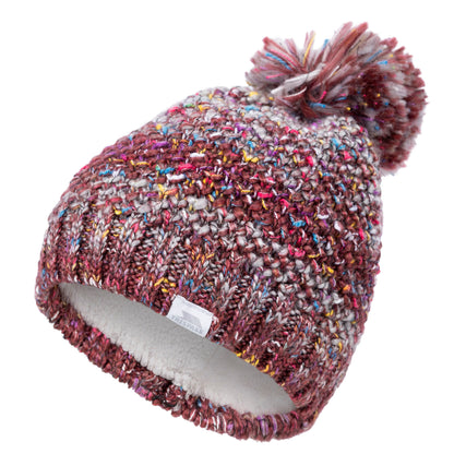 Dark Cherry - Side - Trespass Womens-Ladies Zabella Knitted Beanie