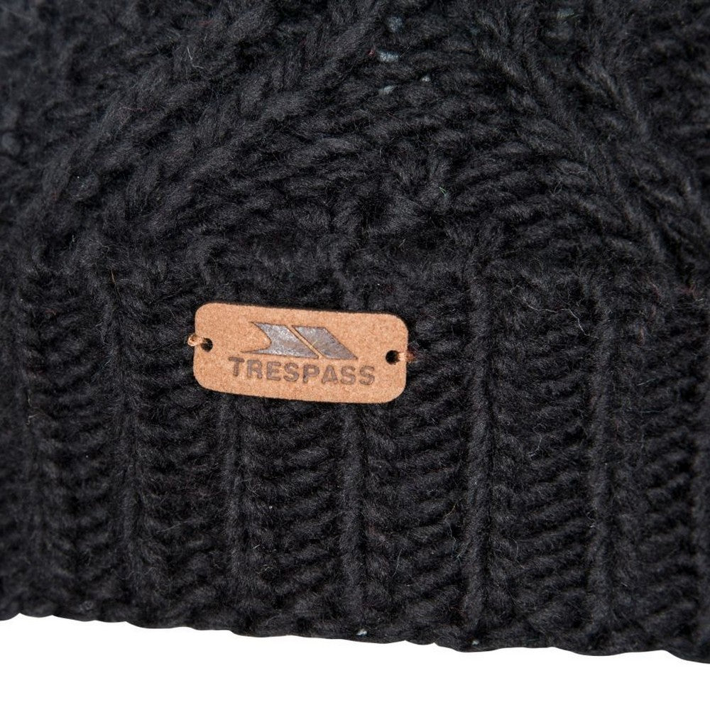 Black - Side - Trespass Womens-Ladies Zyra Knitted Beanie