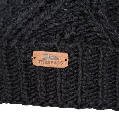 Black - Side - Trespass Womens-Ladies Zyra Knitted Beanie