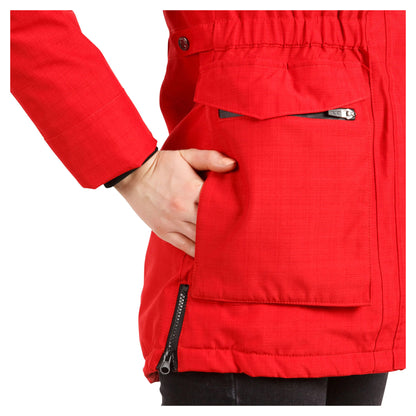Red - Side - Trespass Womens-Ladies Caption Waterproof Parka