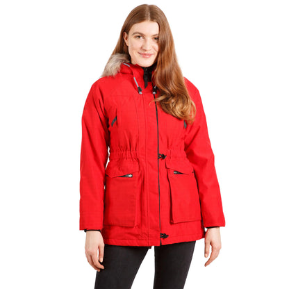 Red - Lifestyle - Trespass Womens-Ladies Caption Waterproof Parka