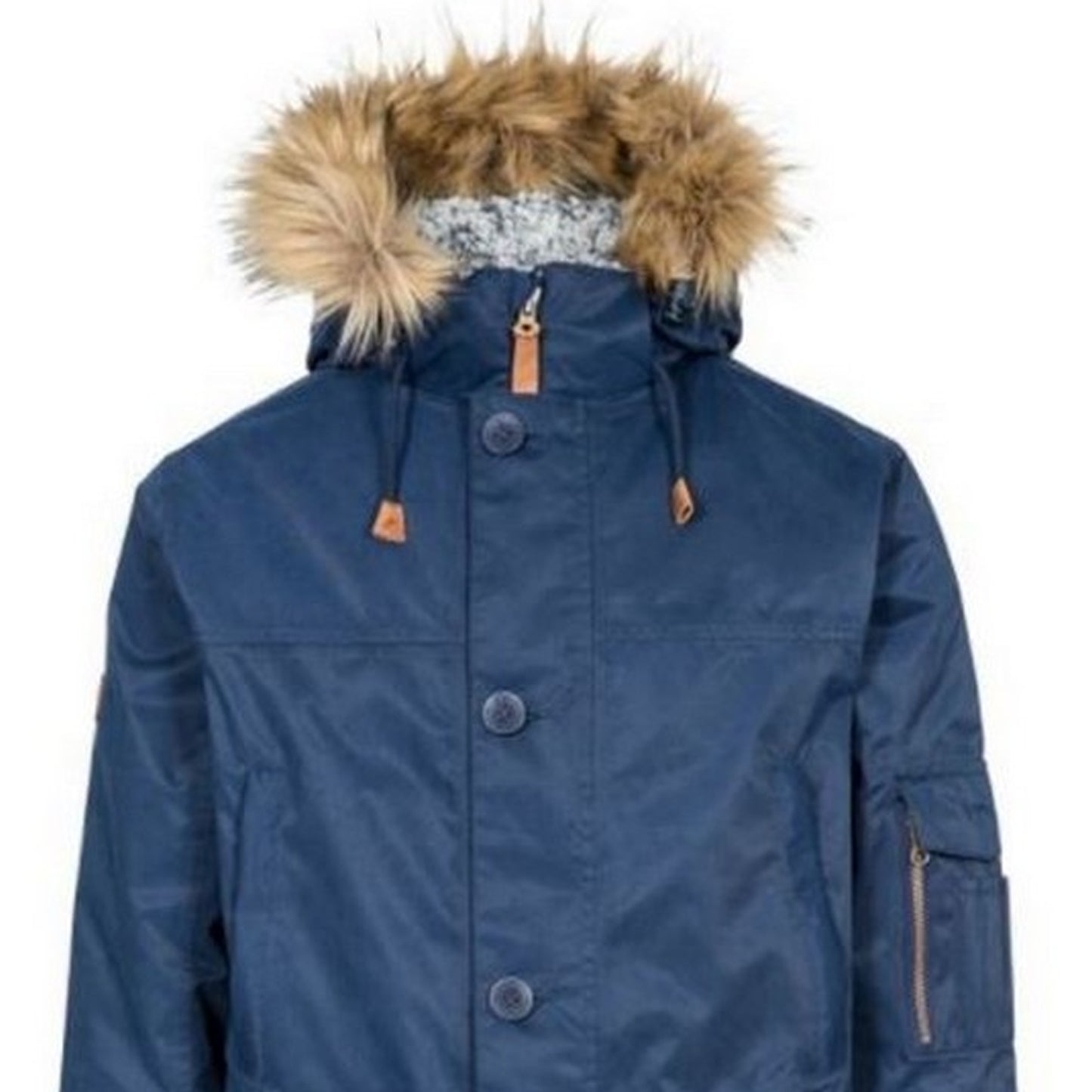 Navy - Side - Trespass Mens Pyworthy Waterproof Parka