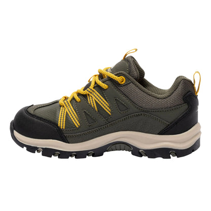 Forest Green - Side - Trespass Childrens-Kids Gillon II Walking Shoes