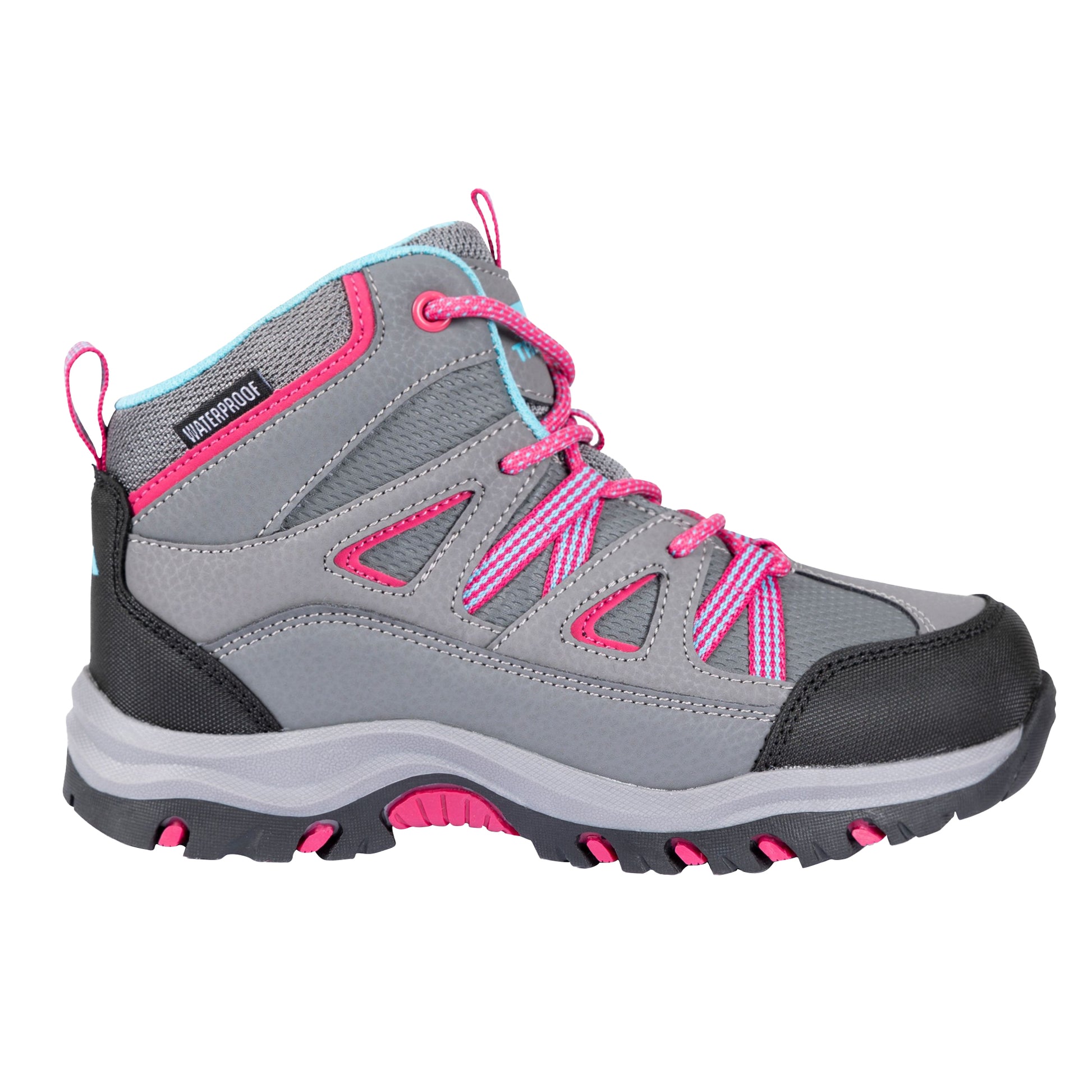 Grey - Back - Trespass Childrens-Kids Gillon II Walking Boots
