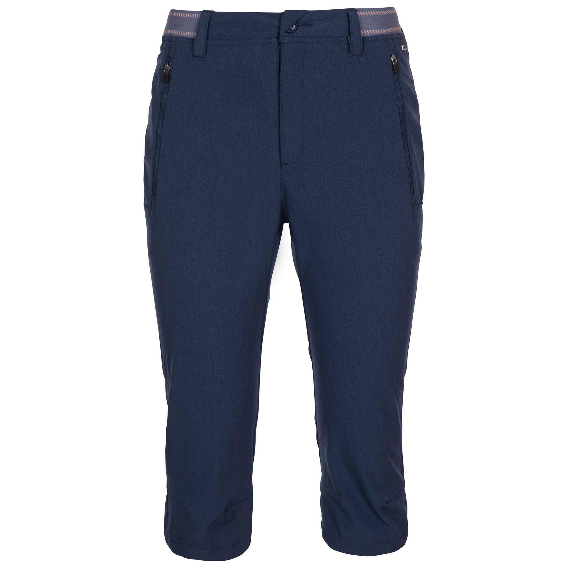 Navy - Front - Trespass Womens-Ladies Grateful 3-4 Shorts