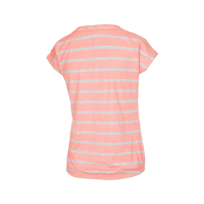 Blossom-Light Grey Marl - Side - Trespass Womens-Ladies Moor Striped T-Shirt