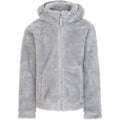 Pale Grey - Front - Trespass Girls Violetta Fluffy Fleece Jacket