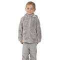 Pale Grey - Side - Trespass Girls Violetta Fluffy Fleece Jacket