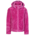 Deep Pink - Front - Trespass Girls Violetta Fluffy Fleece Jacket