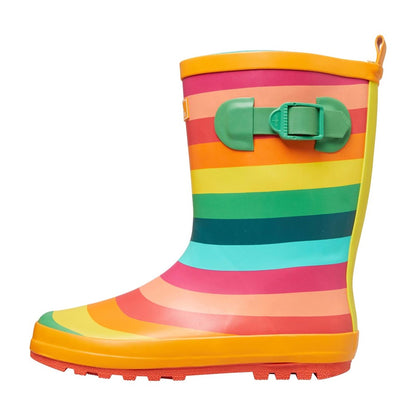 Multicoloured Stripe - Side - Trespass Childrens-Kids Puddle Wellington Boots