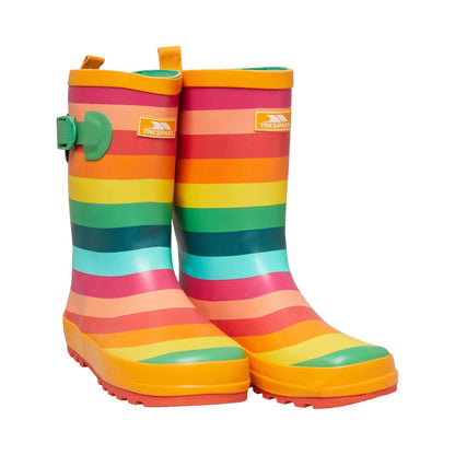Multicoloured Stripe - Lifestyle - Trespass Childrens-Kids Puddle Wellington Boots