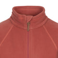 Rhubarb Red - Side - Trespass Womens-Ladies Trouper Leather Trim Fleece Jacket