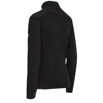 Black - Back - Trespass Womens-Ladies Trouper Leather Trim Fleece Jacket