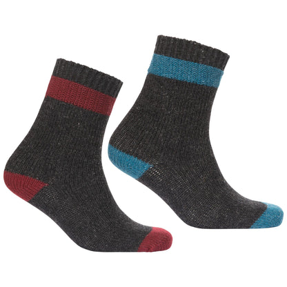 Black-Aqua Blue-Fig - Back - Trespass Unisex Adult Agenta Boot Socks