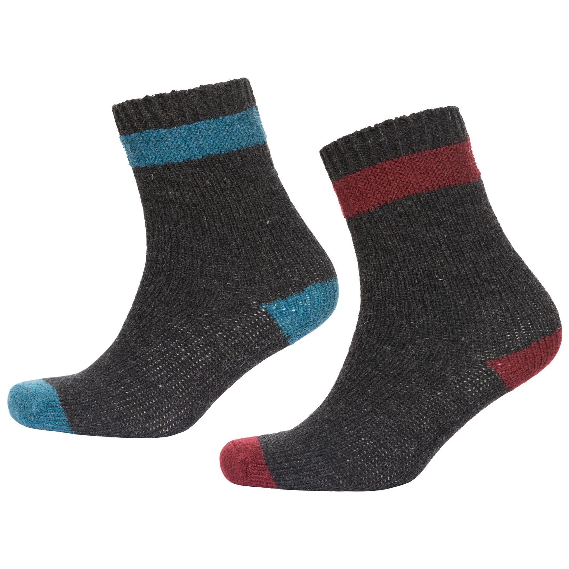 Black-Aqua Blue-Fig - Lifestyle - Trespass Unisex Adult Agenta Boot Socks