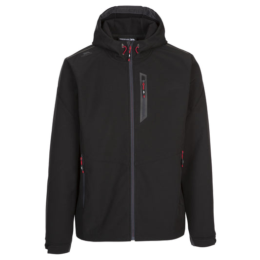 Black - Front - Trespass Mens Marlon Soft Shell Jacket
