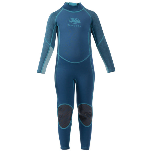 Cosmic Blue Marl - Front - Trespass Childrens-Kids Lillian Wetsuit