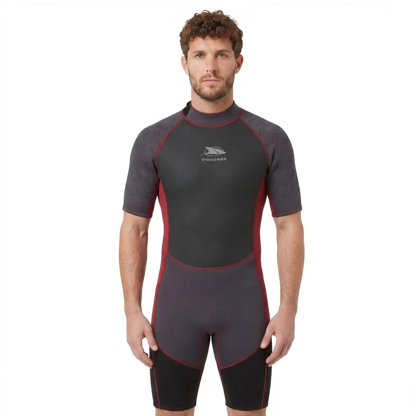 Black-Red - Side - Trespass Mens Argon Wetsuit