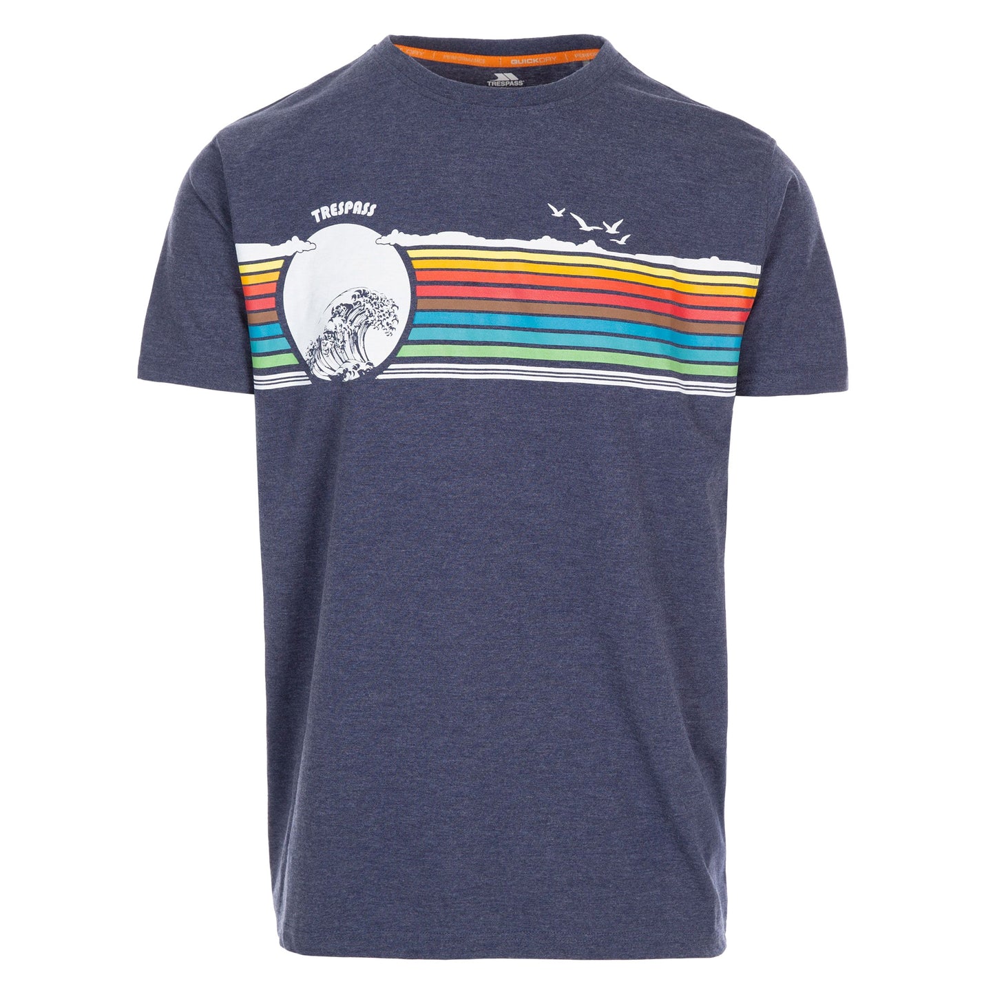 Navy Marl - Front - Trespass Mens Lakehouse T-Shirt