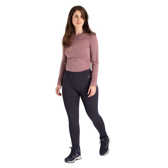 Navy Marl - Pack Shot - Trespass Womens-Ladies Fuzzy Sherpa Leggings