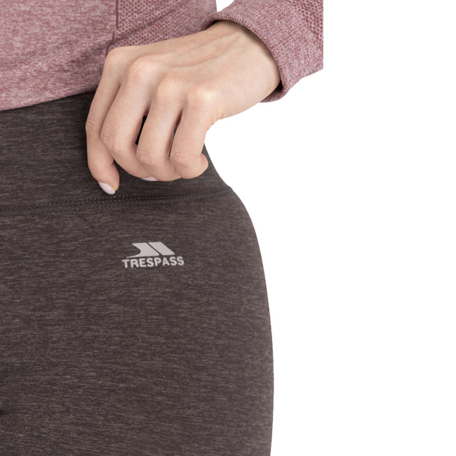 Grey Marl - Side - Trespass Womens-Ladies Fuzzy Sherpa Leggings