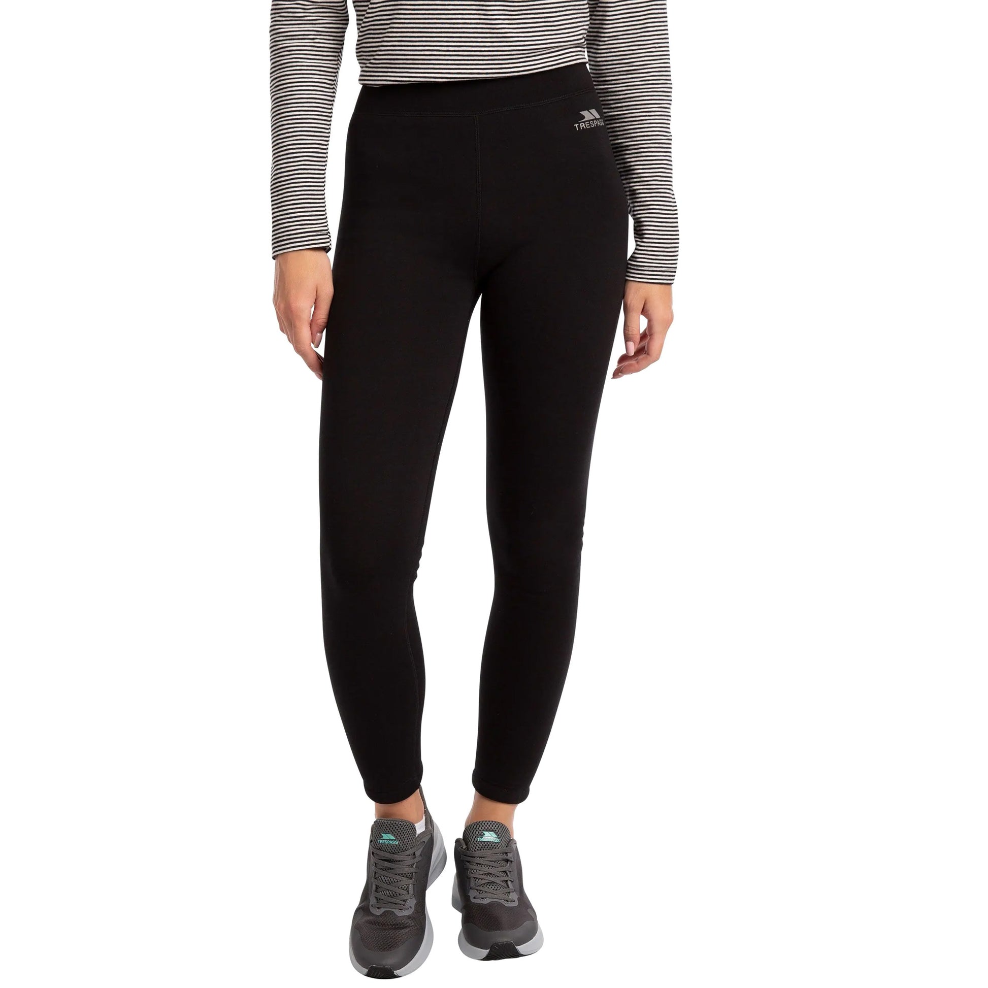 Black - Side - Trespass Womens-Ladies Fuzzy Sherpa Leggings