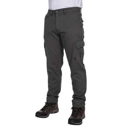 Charcoal - Side - Trespass Mens Tipner Cargo Trousers