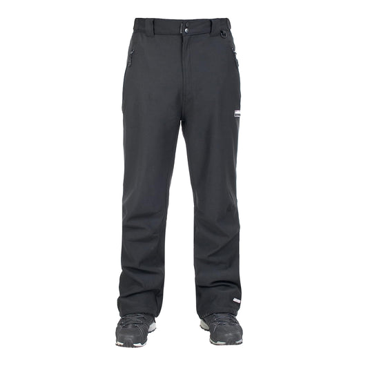 Black X - Front - Trespass Mens Hemic Softshell Trousers
