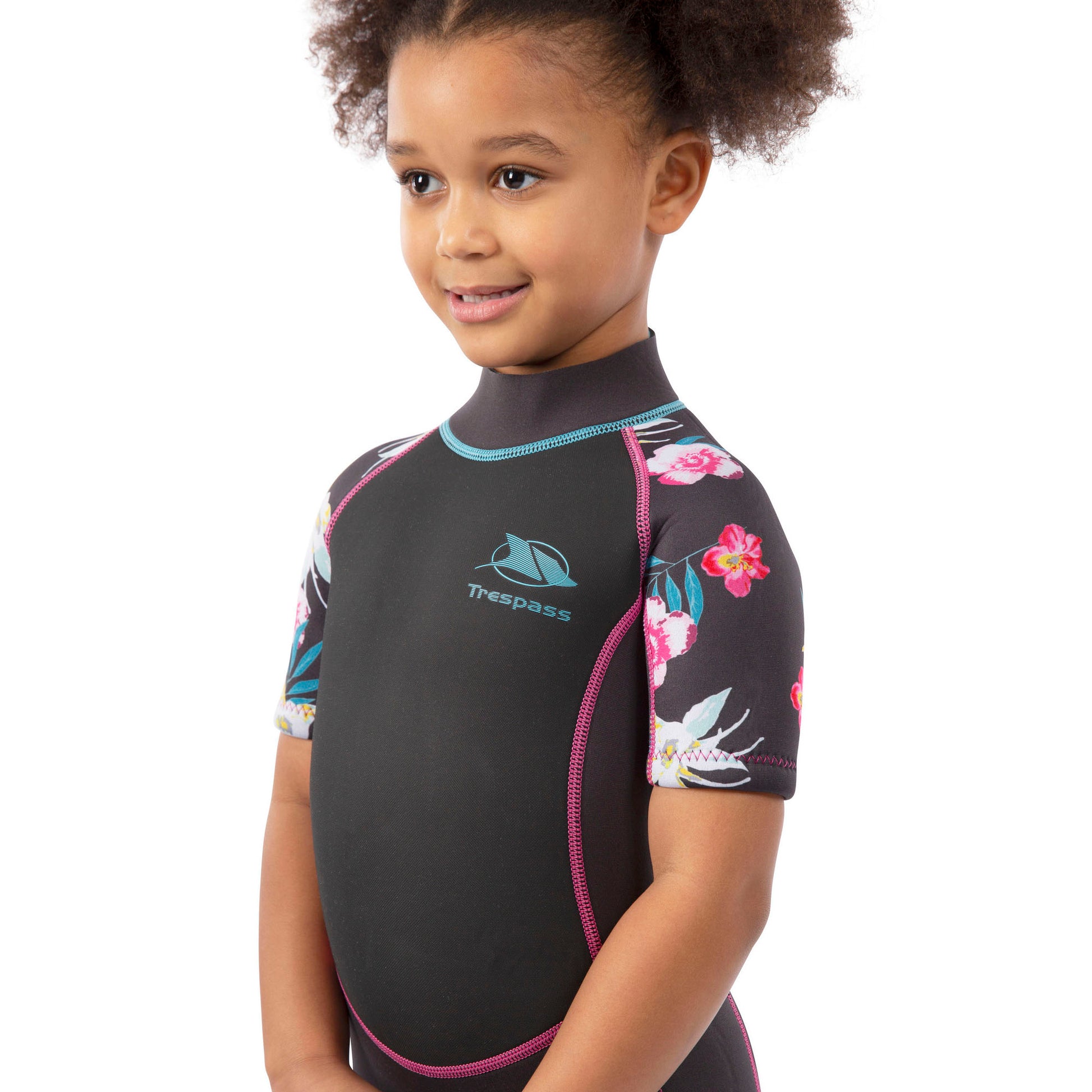 Dark Grey - Close up - Trespass Childrens-Kids Posie Wetsuit