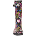 Black-Green Print - Close up - Trespass Womens-Ladies Elena Floral Wellington Boots