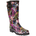 Black-Green Print - Front - Trespass Womens-Ladies Elena Floral Wellington Boots