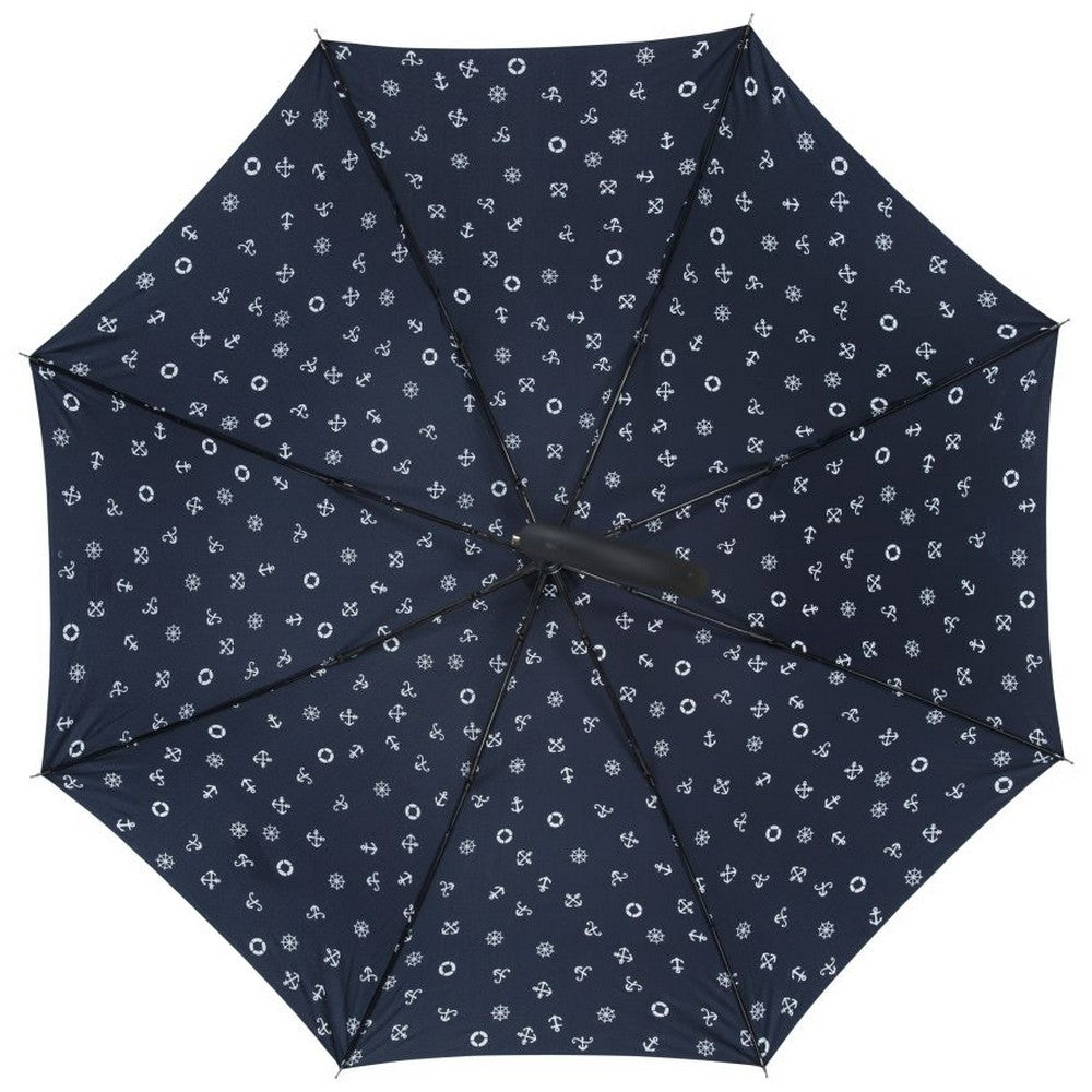 Dark Navy - Side - Trespass Rainstorm Folding Umbrella