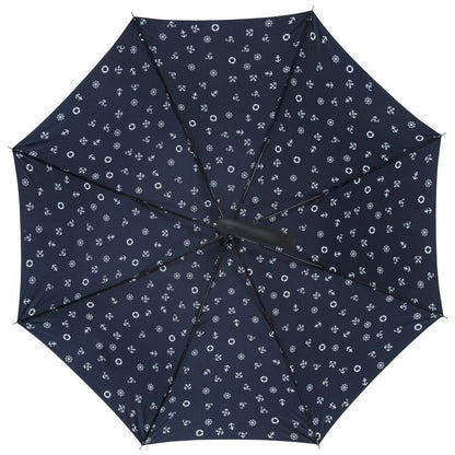 Dark Navy - Side - Trespass Rainstorm Folding Umbrella