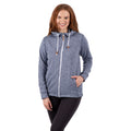 Navy Marl - Close up - Trespass Womens-Ladies Kari Striped Fleece Jacket