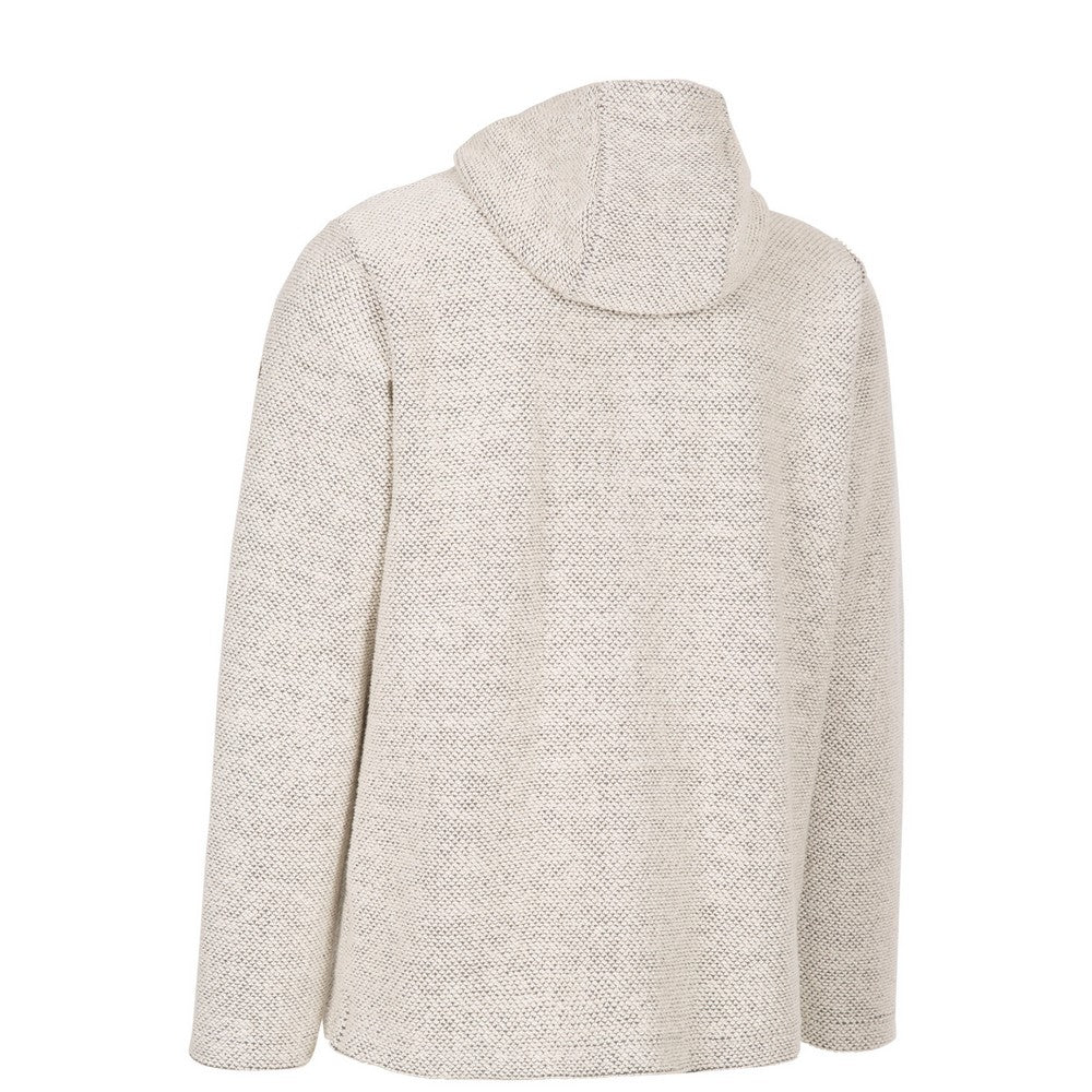 Off White Marl - Back - Trespass Mens Scawton Zipped Hoodie