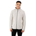 Off White Marl - Close up - Trespass Mens Scawton Zipped Hoodie