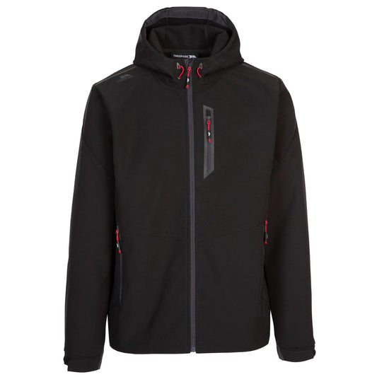 Black - Front - Trespass Mens Marlon Soft Shell Jacket