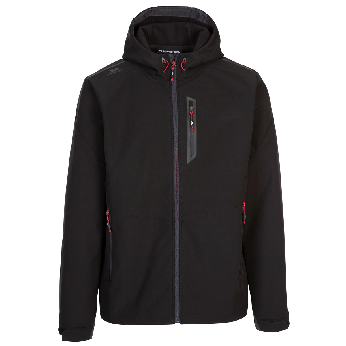 Black - Front - Trespass Mens Marlon Soft Shell Jacket