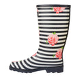 Navy-White-Pink - Lifestyle - Trespass Womens-Ladies Elena Floral Wellington Boots