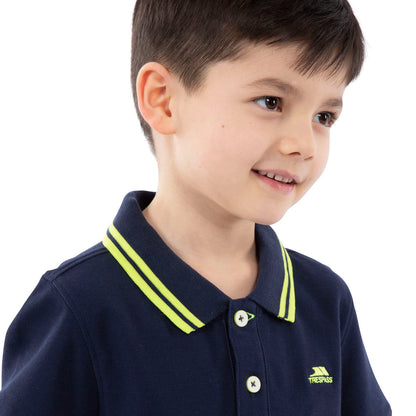 Cobalt - Pack Shot - Trespass Boys Outline Polo Shirt