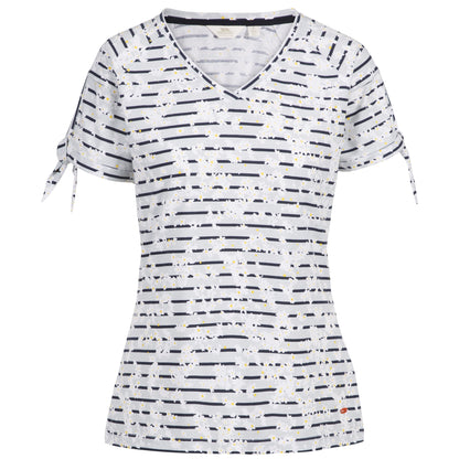 White-Black - Front - Trespass Womens-Ladies Fernie Ditsy Print V Neck T-Shirt