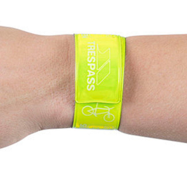 Hi Vis Green - Back - Trespass Snapper Hi Visibility Reflective Wrist Wraps (Pack Of 2)